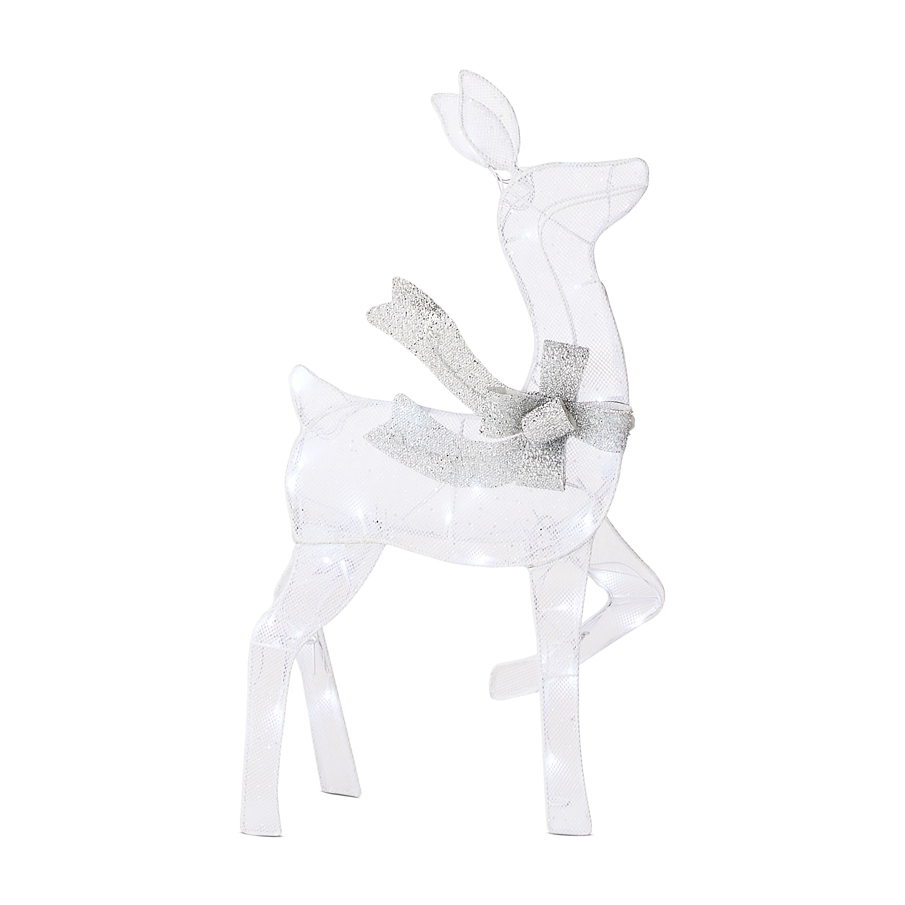 Indoor/Outdoor Light-Up Mesh Deer Family Christmas Decoration with 120 LED Lights, Cool White, Set of 3, by Holiday Time