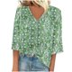 thumbnail image 1 of Blusa de Manga Corta Mujeres Cuello en V de Verano Impreso, Top Regular Casual Sexy para el Hogar Y el Uso Diario, 1 of 3