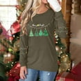 thumbnail image 7 of Christmas T-Shirts for Women Lightweight Crewneck Pullover Long Sleeve Graphic Printed Tees Holiday Xmas Tops (M, Army Green), 7 of 7