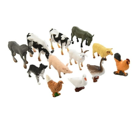 12Pcs Mini Farm Animal Figures Set for Kids Educational Toys