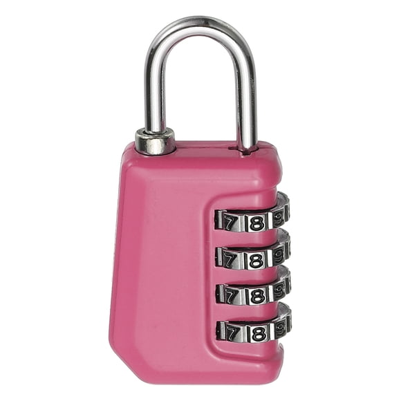 Uxcell Cadenas à Combinaison, Cadenas à 4 Chiffres Combinaison Extérieur Étanche Cadenas de Casier pour Gym Bagages Maison Sport Fermoir de Rangement Rose