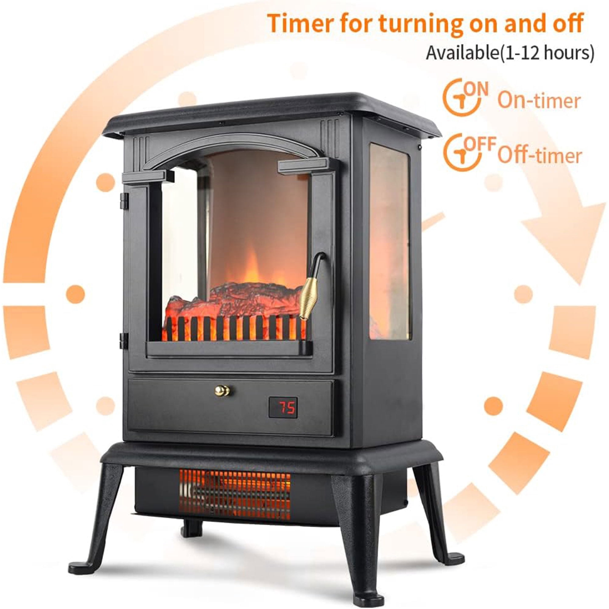 VOLTORB Freestanding Electric Fireplace Heater Stove with Remote (2 Pack)