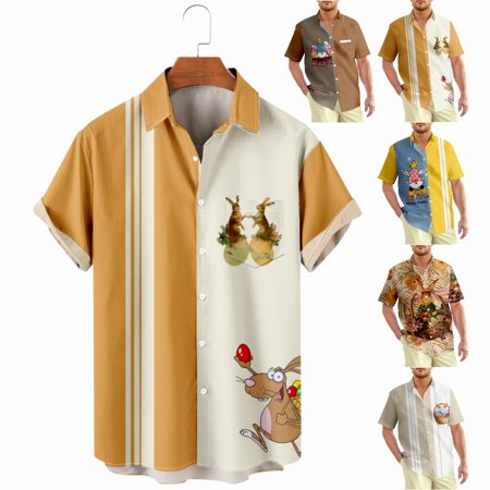 

Easter Unisex Beach Aloha Hawaii Shirts Fashion Breathable Clothing Apparel Plus Size Men