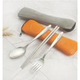 thumbnail image 4 of Cubiertos de Camping Cubiertos de Acero Inoxidable [Palillos, Tenedor, Cuchara] con Bolsa de Neopreno Ideales para Viajar y Acampar (Juego de 3), Fontainebleau, 4 of 5