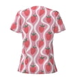 thumbnail image 4 of Naloa Strawberries Print T-Shirts Short Sleeve V Neck Tees for Women Fashion Tops Trendy Lightweight Soft Casual Summer Outfits Clothes, 4 of 5