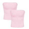 thumbnail image 5 of Besolor Womens Summer Tube Tops Strapless Backless Basic Going out Crop Tops Girls Sleeveless Bandeau Clothes 2 Pack, 5 of 6