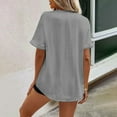 thumbnail image 4 of Mittory Women's Shirts Short Sleeve V Neck Summer Tops Business Casual Collared Shirts Loose Tees, 4 of 8