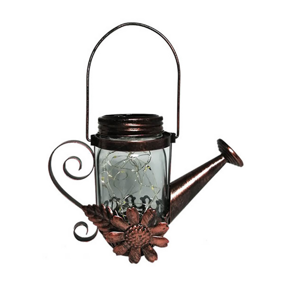 Watering Can Solar Light Fairy Kettle Lights Lamps Garden Up Lighted Led Decorative Courtyard