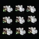 thumbnail image 3 of Paquete de 10 botones decorativos de de imitación de metal con forma de flor, adorno de perlas con espalda plana, centro de flores, lazo par El 1.5x1.8cm Baoblaze Botones de diamantes de imitación, 3 of 8