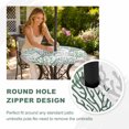 thumbnail image 5 of Round Outdoor Tablecloth with Umbrella Hole and Zipper, Sage Green Gray Coral Coastal Fitted Table Cover with Elastic Edge for 55-60 Inch, Summer Beach Seaside Nautical Waterproof Patio Tablecoths, 5 of 9