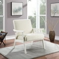 thumbnail image 2 of Weldon Armchair in Linen White Fabric with Antique White Finished Frame, 2 of 8