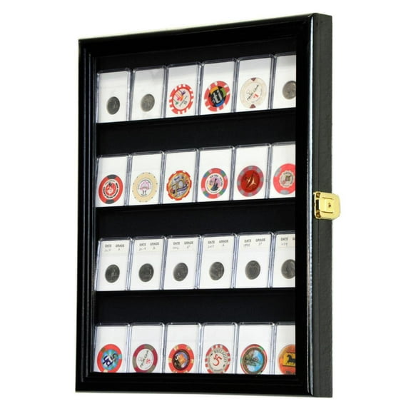 24 Collector NGC PCGS ICG Coin Slab Display Case Cabinet
