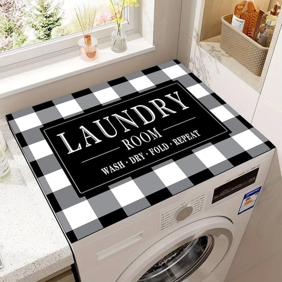 Washer Dryer Dust Cover Mat for Top Non-slip Dryer Top Protector Mat for Kitchen Laundry Room 23.6 x 19.7 inch
