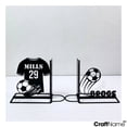 thumbnail image 2 of Craftnamesign Custom Soccer Metal Bookend, Soccer Sport Book Stand Metal Art, Book Shelf Holder, 2 of 3