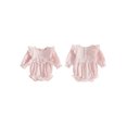 thumbnail image 2 of Cjfdfy Newborn Baby Girl Fall Romper Pink Gingham Long Sleeve Ruffle Bubble Bodysuit Baby Announcement Outfit Infant Cute Going Home Fall Winter Clothes 0-18M, 2 of 9