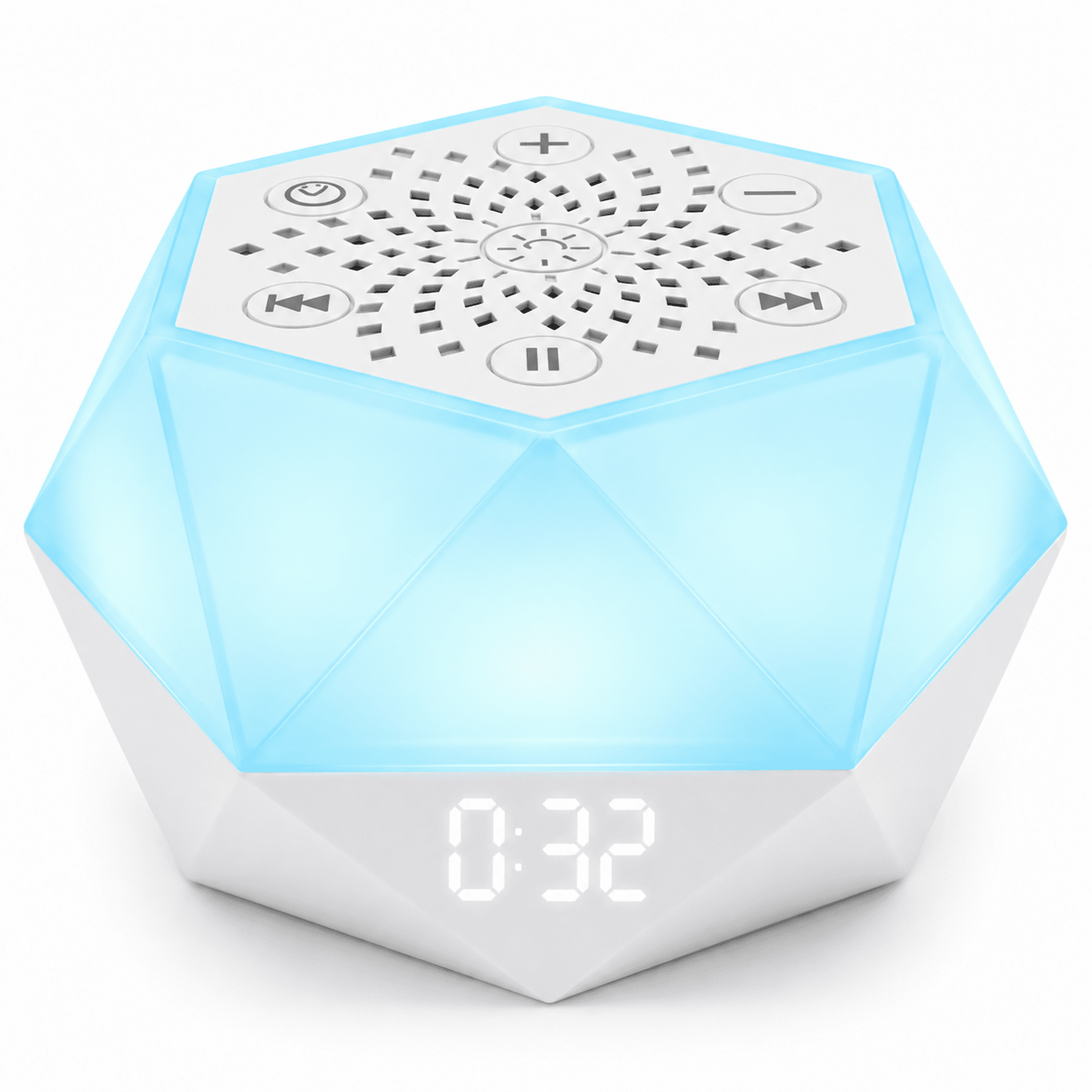 ZNQPLF Baby White Noise Machine, Portable Sound Machine with Night Light, 32 Sounds, Bluetooth, App Control, White
