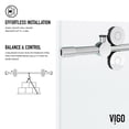 thumbnail image 4 of VIGO Elan 68 to 72 in. W x 74 in. H Frameless Sliding Shower Door in Chrome with 3/8 in. (10 mm) Clear Glass, 4 of 15