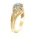 thumbnail image 2 of AFFY 2.04 Carat Oval Shape Moissanite & Natural Diamond Engagement Ring 14K Solid Yellow Gold Ring Size-8, 2 of 2