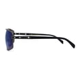 thumbnail image 4 of Xloop Mens Rectangular Racer Metal Rim Sport Sunglasses Gunmetal Blue Mirror, 4 of 4