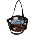thumbnail image 5 of Thanksgiving Canvas Leather Mix Hand-Held Bag with Twill, Sponge, Jeanette Material | Size 30x10.5x39cm/11.8x4.1x15.4in, 5 of 5