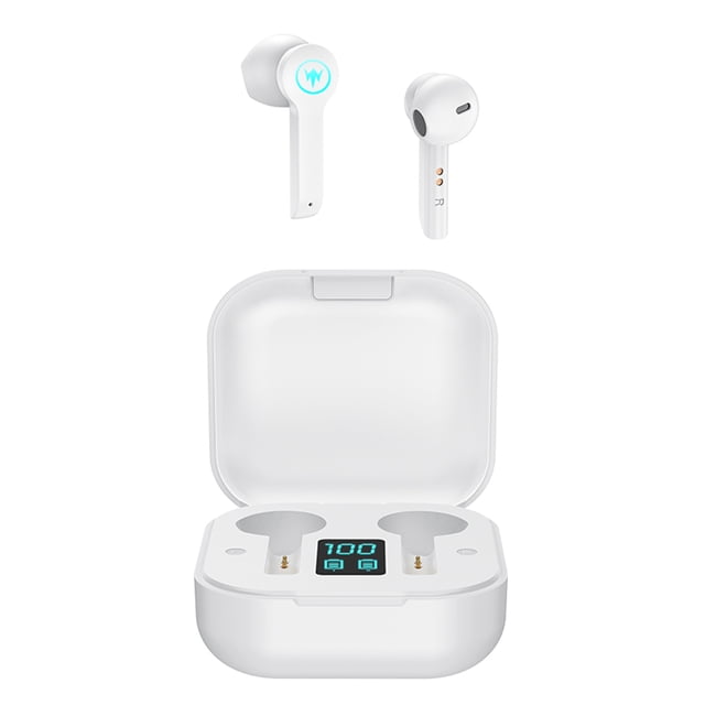 L10 Audífonos inalámbricos Bluetooth 5.1 con micrófono Audífonos estéreo con control táctil Audífono Abanopi Blanco