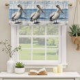 thumbnail image 2 of Summer Seaside Curtain Valances for Windows, Kitchen Valance Window Treatments Panel 2 Pack, Pelican Birds Oil Painting Ocean Art Rod Pocket Short Curtains for Bathroom Bedroom 42 x 12 Inch, 2 of 8