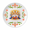 Casino Dice Chips Poker Illustration Flower Ceramics Plate Tableware Dinner Dish