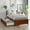 Walnut, variant on Veryke Modern Wood with Trundle Platform Bed, Twin, Walnut