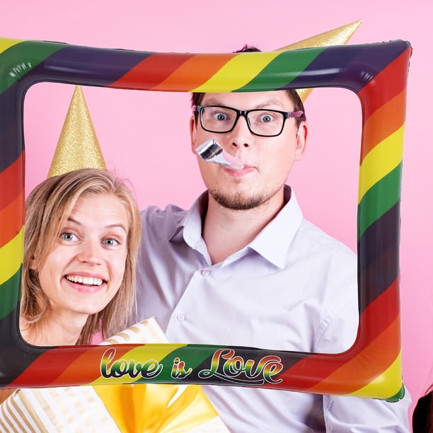 AURARMLET Marco Inflable Para Fotos Arcoíris Reutilizable Y Portátil Para Decorar Eventos Y Celebraciones