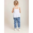thumbnail image 2 of CARETOO Infat Baby Girl Cute Clothes 2Pcs Summer Outfit Ruffle Tops Ripped Jeans Suits Set, 2 of 12