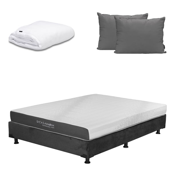 Colchón Matrimonial Inabox Restonic + Box + Almohada 2Pack + Protector Cloud