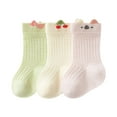 thumbnail image 2 of NAISIBABY Toddler Socks 3 Pairs 3T, Mid-Tube Cute Cotton Non Slip Baby Stretch Soft Socks Purple(0-5T), 2 of 9