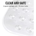 thumbnail image 3 of Tub Shower Mat 35 x 16 Inch Non-Slip Oversized Tub Mat with Suction Cup, Machine Washable Bathroom Mat with Drain Holes, Clear, 3 of 5