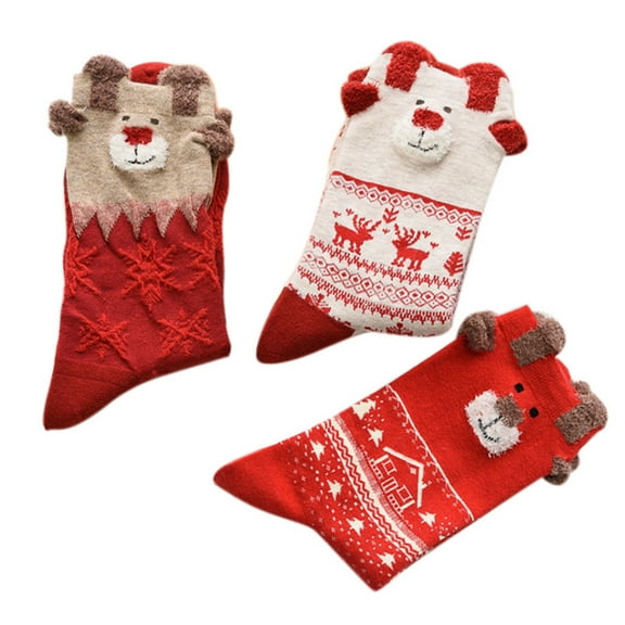 HEMOTON  Funny Christmas Socks New Year Red Holiday Themed
