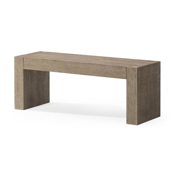 Maven Lane Zeno Banc Contemporain en Bois, Fini Gris Patiné
