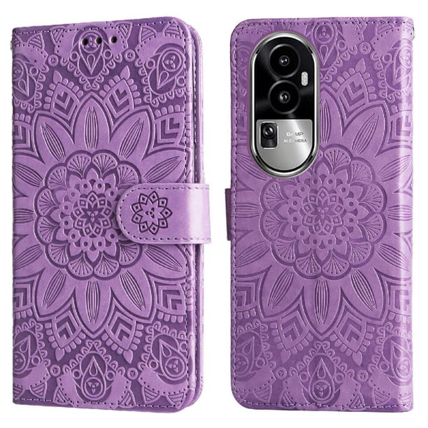 Funda tipo cartera GANGXUN para OPPO Reno 10 5G , diseño girasol, cuero PU, soporte, cierre magnético, tarjetero