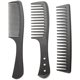 thumbnail image 1 of 3 Pieces Combs Set - Black Wide Toothed Comb Hairdressing Combs Heat Resistant Anti-static Detangling Hair Comb Cutting Combs, 1 of 5
