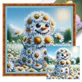 thumbnail image 1 of Kit Punto Cruz Con Muñeco Nieve Hilo Algodón Ecológico Bordado 11CT 45x45cm, 1 of 9