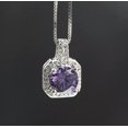 thumbnail image 2 of 925 Silver Pendant Necklace Temperament Purple Zircon Inlay Pendant Chain, 2 of 5