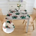 thumbnail image 2 of HAOXIT  Dog Paw Print Square Tablecloth Small Table Cloth Waterproof Table Cover Washable Fabric Wrinkle Resistant Red Emerald Green Tablecloths for Dining Kitchen Party Holiday Dinner 36*36, 2 of 8