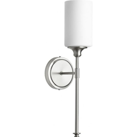 1 Light Cylinder Wall Mount with Satin Opal Glass-19 inches H By 4.75 inches W-Satin Nickel Finish Bailey Street Home 183-Bel-2534596