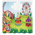 thumbnail image 2 of Ambesonne Colorful Shower Curtain, Circus and Theme Park, 69"Wx84"L, Multicolor, 2 of 4