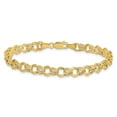 thumbnail image 3 of Primal Gold 10 Karat Yellow Gold Hollow Double Link Charm Bracelet, 3 of 5