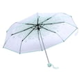 thumbnail image 1 of Fashionable Transparent Folding Umbrella with Cherry Blossom Design - Light Green, 1 of 5