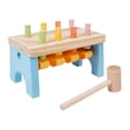 thumbnail image 1 of Juego de martillar de madera con 8 clavijas, juguete colorido y didáctico para niños que fomenta la coordinación mano-ojo., 1 of 9