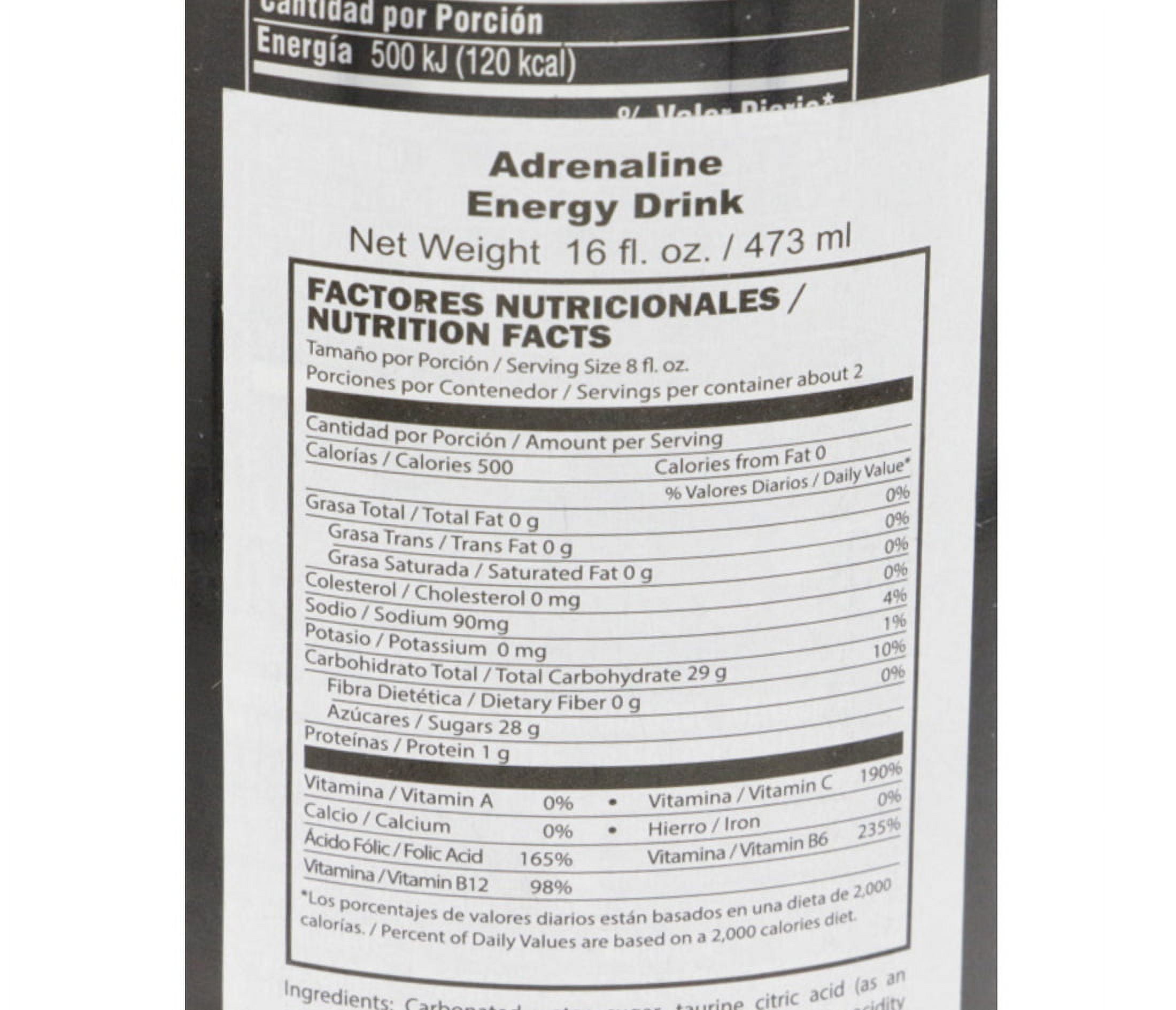Adrenaline Rush Energy Drink 16oz - Adrenalina bebida energizante (Pack of 12)