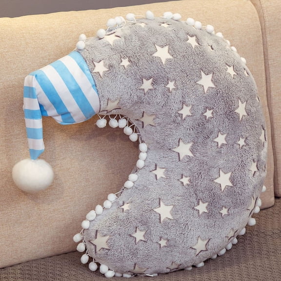Moon Shaped Decorative Pillow, Decorative Pillow, Playroom Décor, Cute Throw Pillows