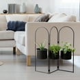 thumbnail image 4 of Kate and Laurel Gayla Modern Metal Arch Planter, 31 x 7.5 x 30, Black, Arched 3-Panel Indoor Freestanding Planter, 4 of 6
