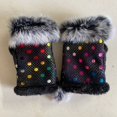 thumbnail image 1 of Guantes de medio dedo de piel de conejo, moda para mujer, otoño e invierno, guantes de medio dedo para estudiantes, para escribir en la computadora, 1 of 6