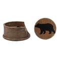 thumbnail image 3 of Faux Wood Rustic Forest Black Bear Coaster Holder With 4 Round Coasters Set, 3 of 5